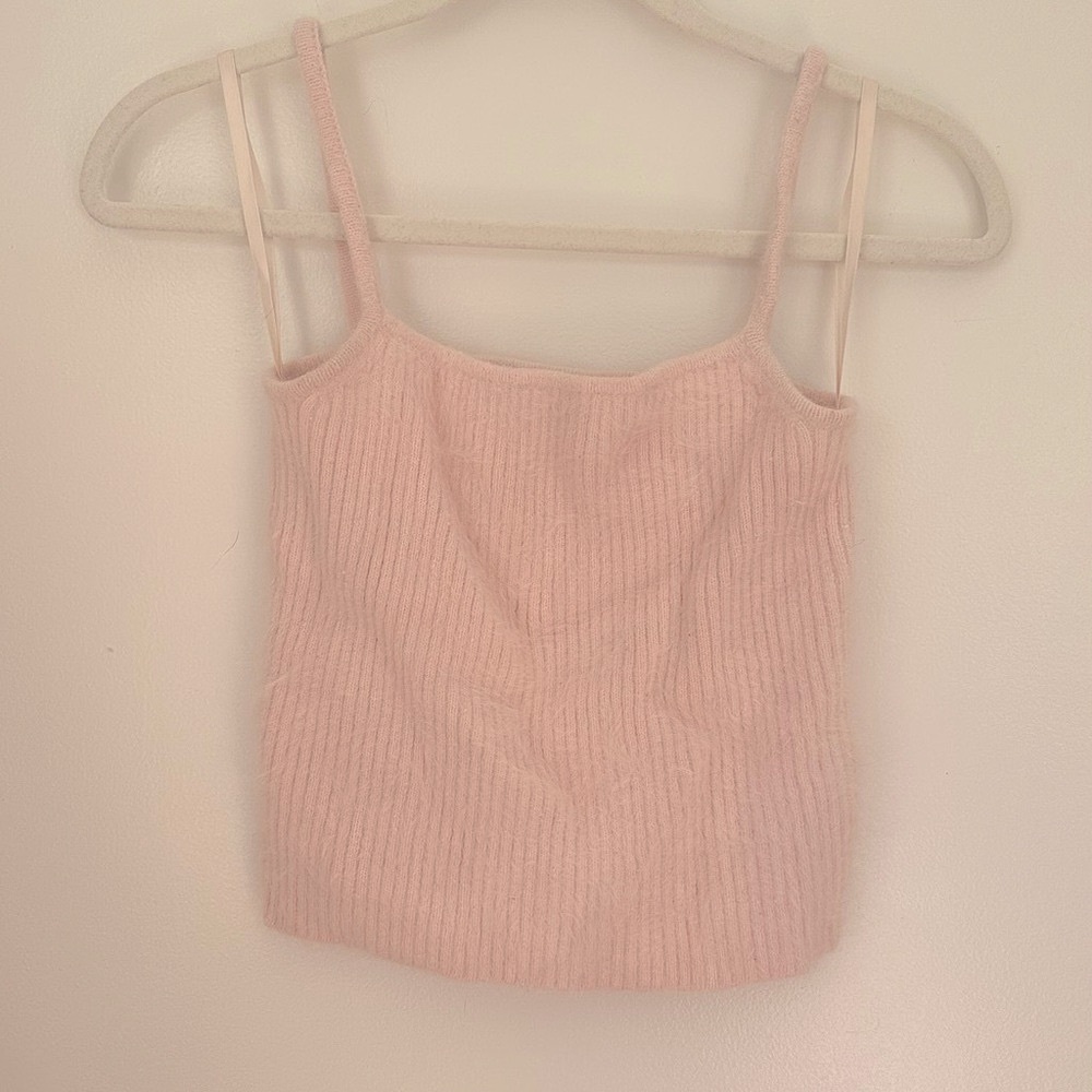 Vintage 1999 Ralph Lauren Soft Pink Ribbed Angora Baby Tank